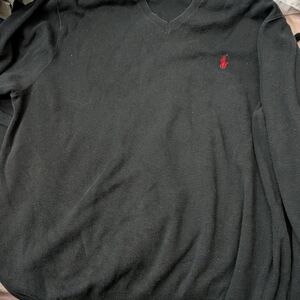 Polo Ralph Lauren V-Neck Sweater with Red Logo